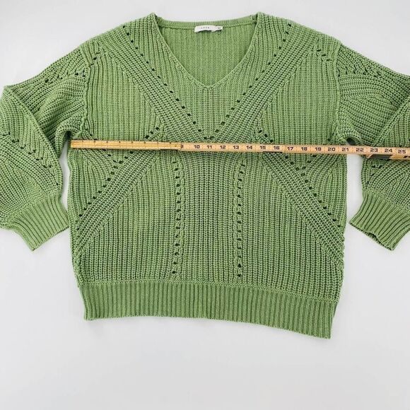 LUSH Open Stitch V-Neck Oversized Sweater In Pistachio Size Small - Picture 10 of 11